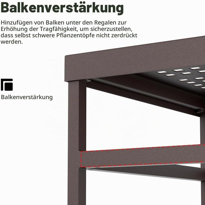 Pflanzenständer Blumenständer Draussen&amp; Innen Aluminium, Blumenbank Pflanzen Blumenregal für Garten,