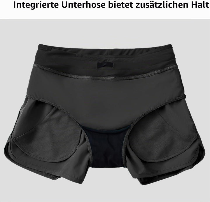WILLIT Damen 3" Badeshorts Badehose Schwimmen Boardshorts mit Kurzliner Taschen Schnelltrockner UVA