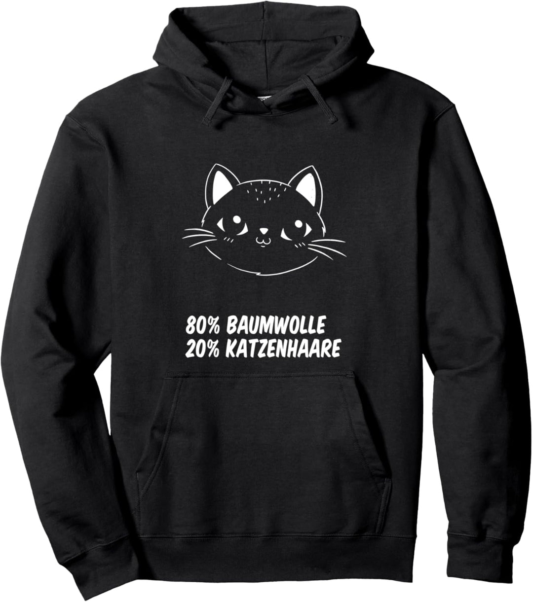 Baumwolle Katzenhaare Katze Katzenspuren Damen und Herren Pullover Hoodie