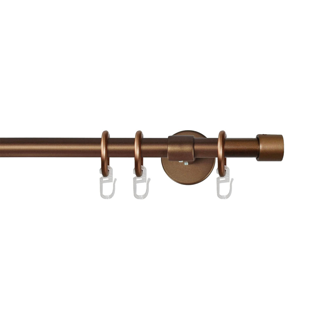 Garesa Gardinenstange Rustika Ø 16mm, 1-läufig, Bronze I Rustikale Vorhangstange aus Metall inkl. Ri