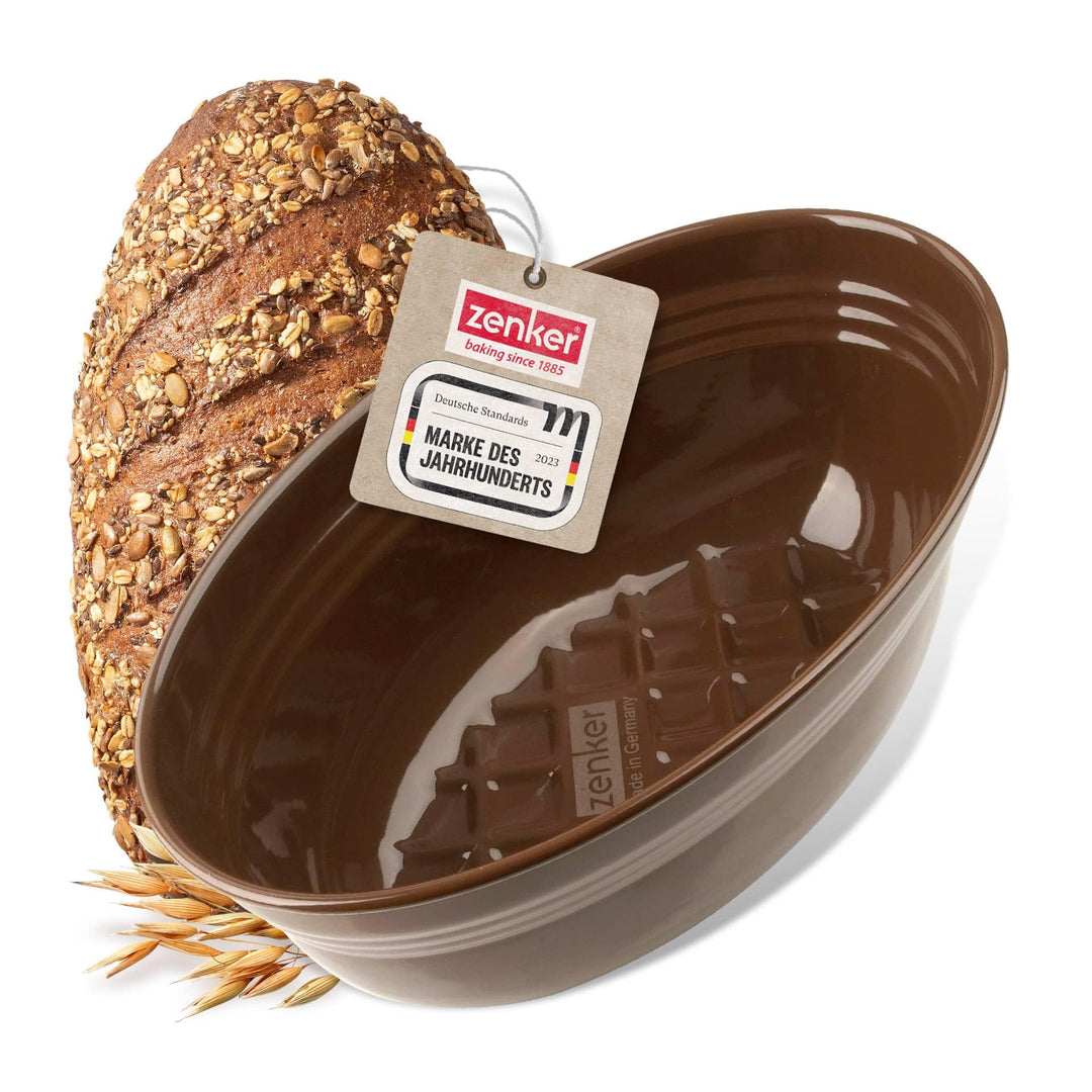 Zenker Brotbackform Dein Brot! – Emaille, kastanienbraun, 2000 ml, 265 x 165 x 92 mm, hitzebeständig