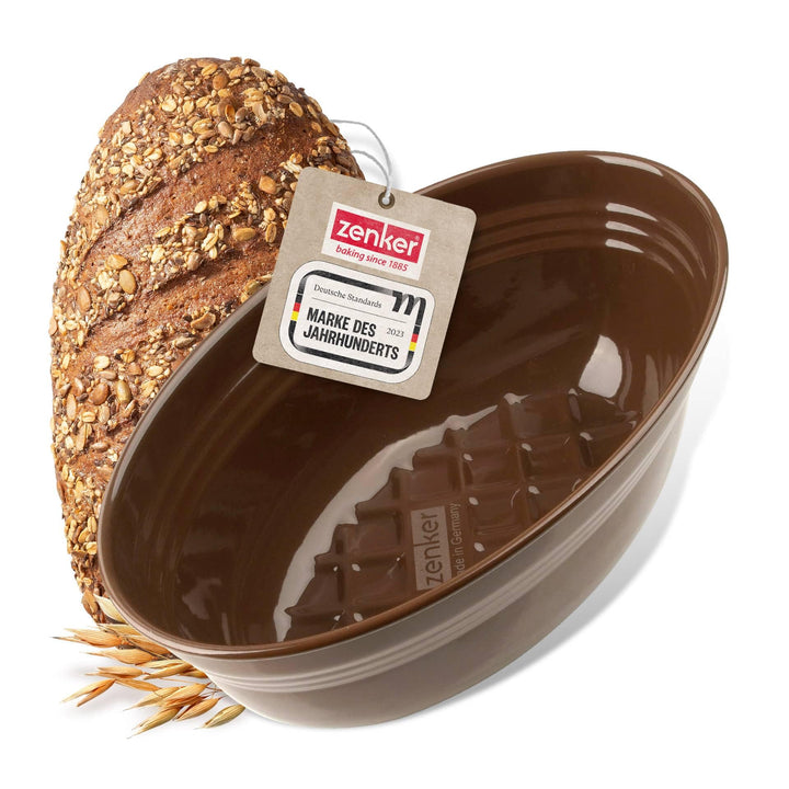 Zenker Brotbackform Dein Brot! – Emaille, kastanienbraun, 2000 ml, 265 x 165 x 92 mm, hitzebeständig