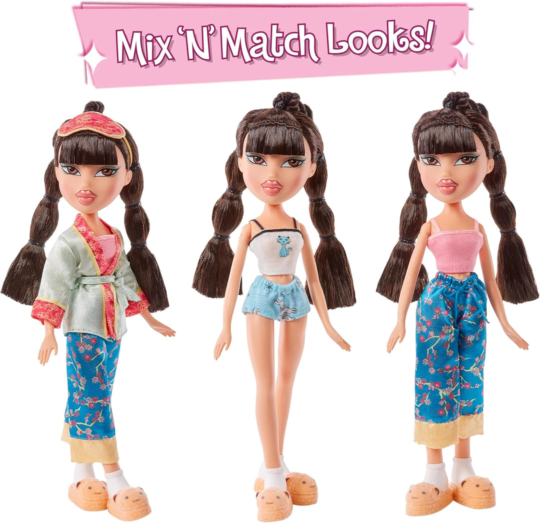 Bratz Slumber Party - Jade Modepuppe - Mit 2 Pyjama-Garnituren, Plüschtier und Accessoires - Für Kin