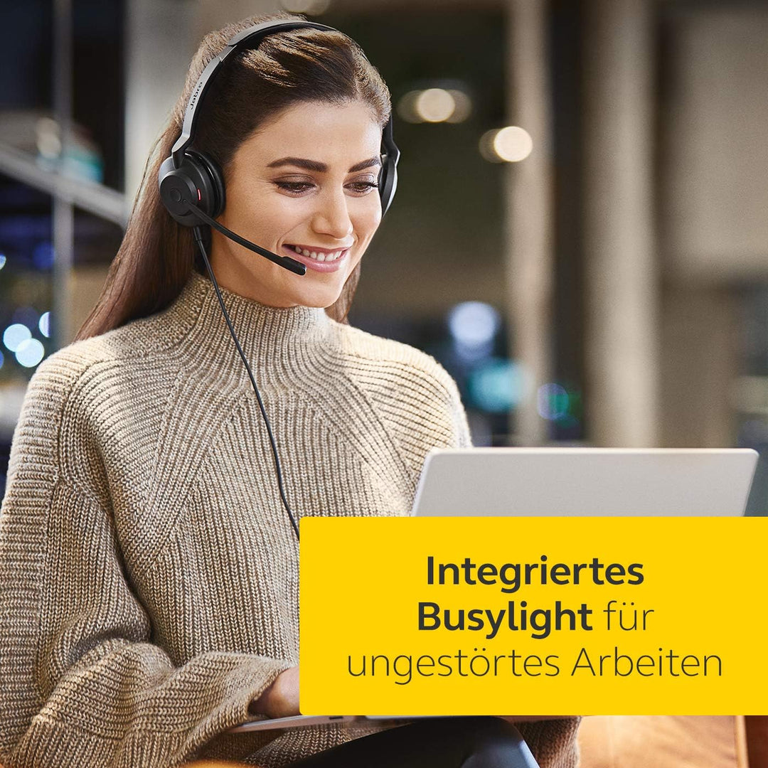 Jabra Evolve2 30 Headset – Stereo Kopfhörer mit Noise Cancelling – UC Zertifiziert – mit 2-Mikrofon