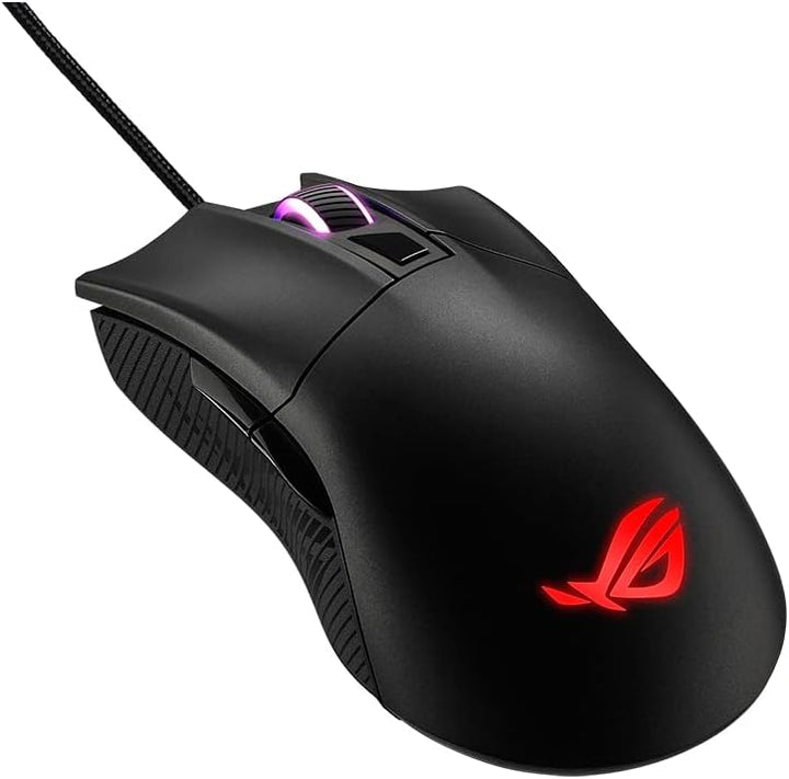 Asus ROG Gladius II Core Gaming-Maus (6200 DPI Sensor, Aura Sync Beleuchtung, Abnehmbare Schalter) s