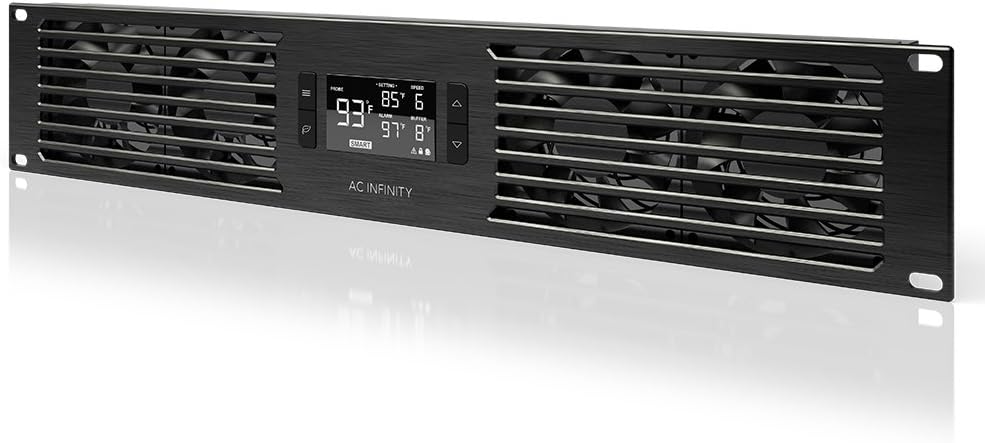 AC Infinity CLOUDPLATE T7-N, Rack-Mount Fan Panel 2U, Ansaugluft, für Kühlung AV, Heimkino, Netzwerk