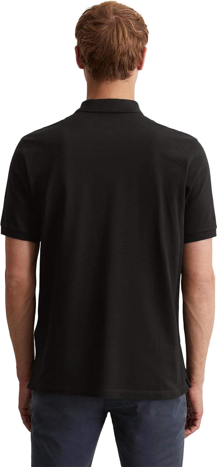 Marc O'Polo Herren Kurzarm-Poloshirt aus Bio-Baumwolle Regular Fit XS Schwarz, XS Schwarz
