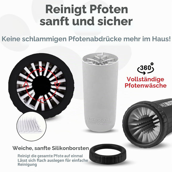 Dexas MudBuster Tragbarer Hundepfotenreiniger/Pfotenreiniger, Grösse M, Mattschwarz - Special Editio
