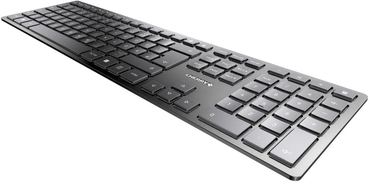 CHERRY KW 9100 Slim, kabellose Tastatur, Deutsches Layout,schwarz Silber & MW 9100, kabellose und wi