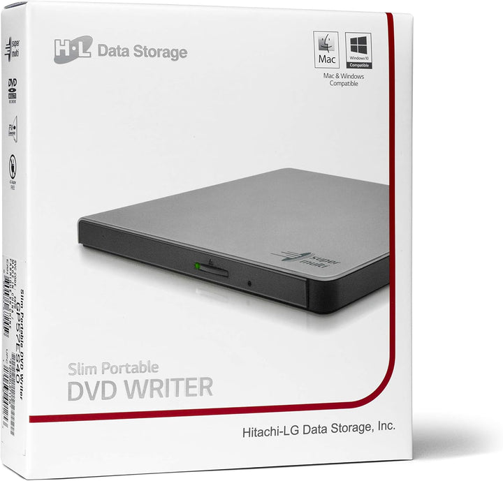 Hitachi-LG GP57 External DVD Drive, Slim Portable DVD Player/Writer for Laptop/Desktop PC, with USB