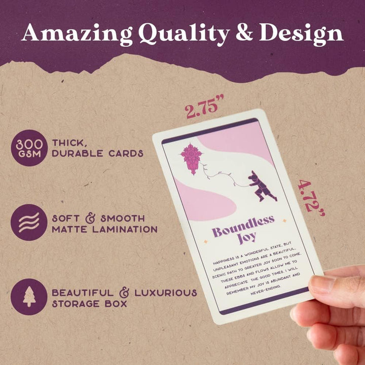 PURPLE CANYON Daily Affirmation Cards for Stress Relief, Meditation, and Motivation | Perfect Mindfu