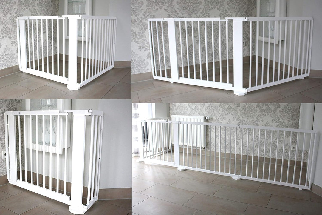 Schutzgitter Absperrgitter Türgitter Treppenschutzgitter V 117 bis 363 cm Weiss (296cm), 296cm