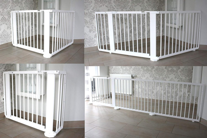 Schutzgitter Absperrgitter Türgitter Treppenschutzgitter V 117 bis 363 cm Weiss (296cm), 296cm