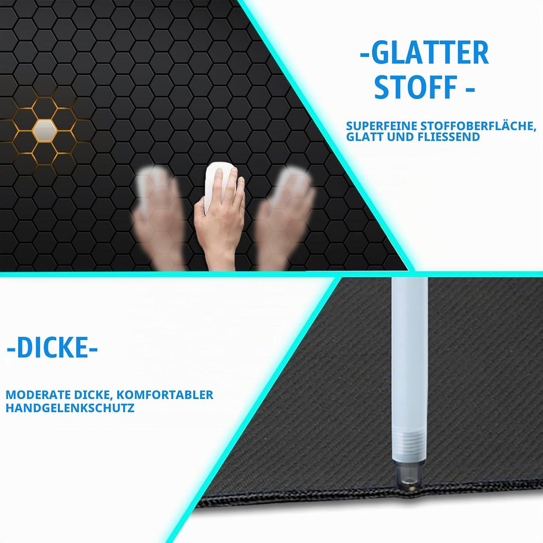 Gaming Mauspad XL,800 x 400 mm,Spritzwassergeschütztes Premium-Gaming-Mauspad,Verbessert Präzision u