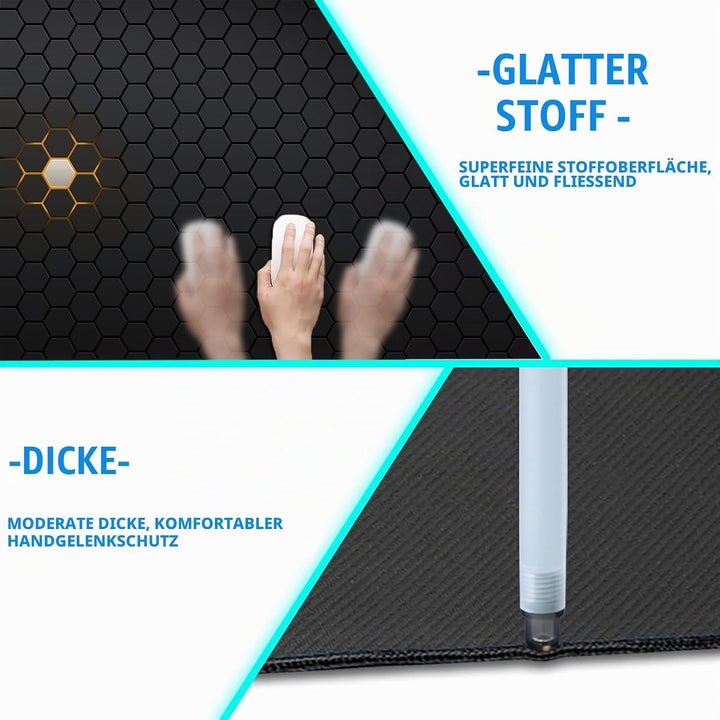 Gaming Mauspad XL,800 x 400 mm,Spritzwassergeschütztes Premium-Gaming-Mauspad,Verbessert Präzision u