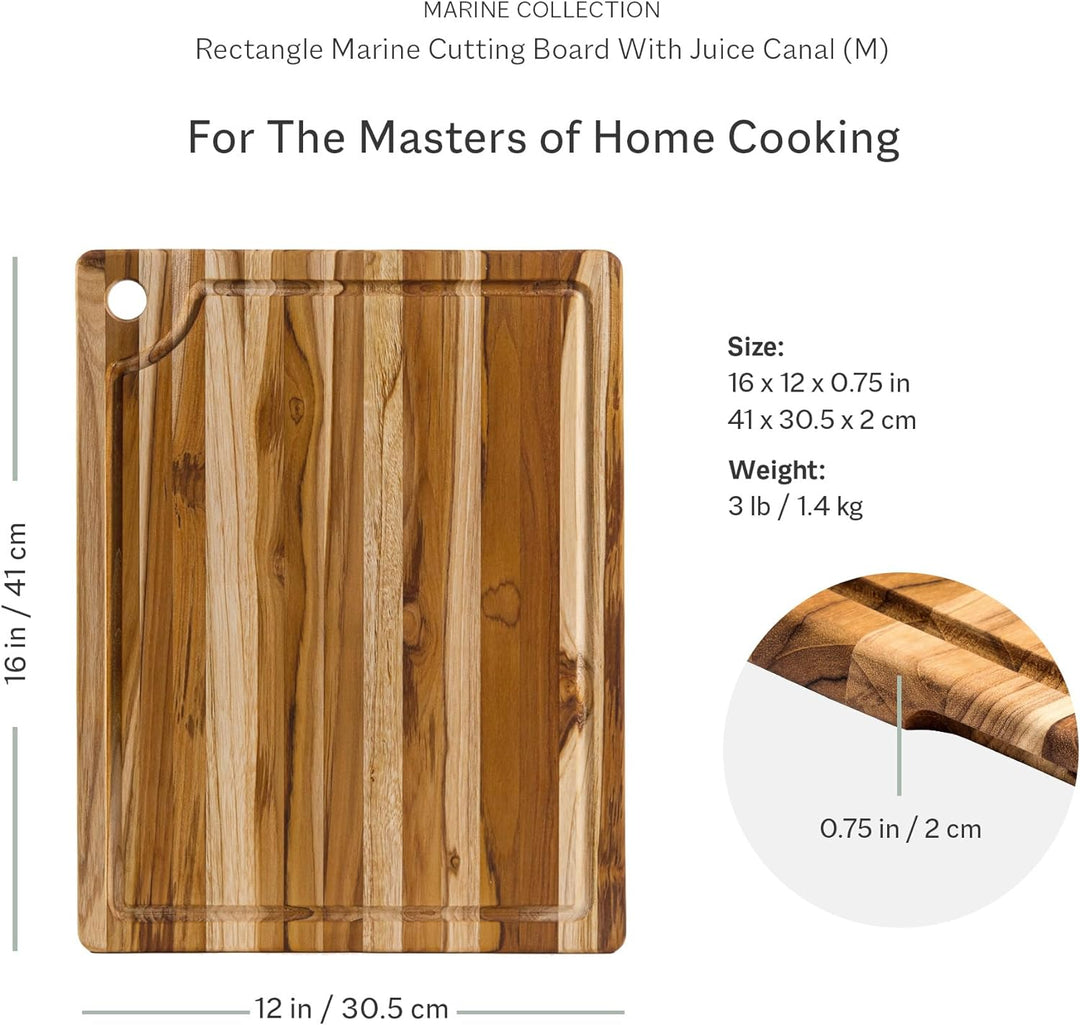 Teakhaus Schneidebrett 41x30,5x1,9cm, Holz, braun, 45x20x15 cm, 45x20x15 cm