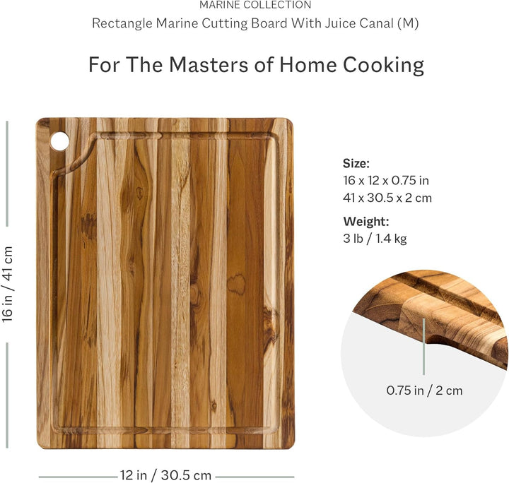 Teakhaus Schneidebrett 41x30,5x1,9cm, Holz, braun, 45x20x15 cm, 45x20x15 cm