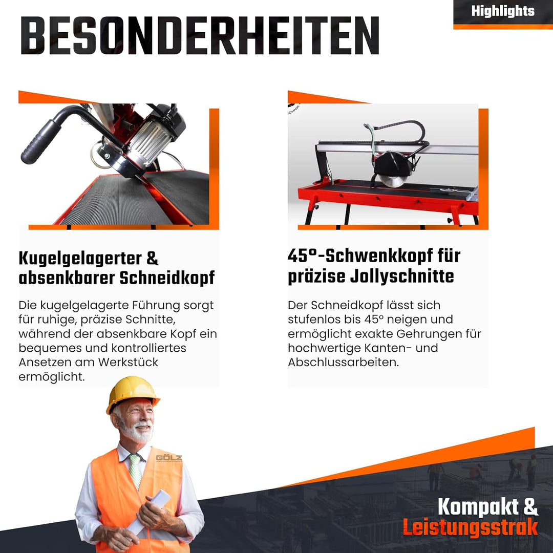 GÖLZ TC-250 - Brückenkopf - Fliesenschneidmaschine für die professionelle Anwendung!