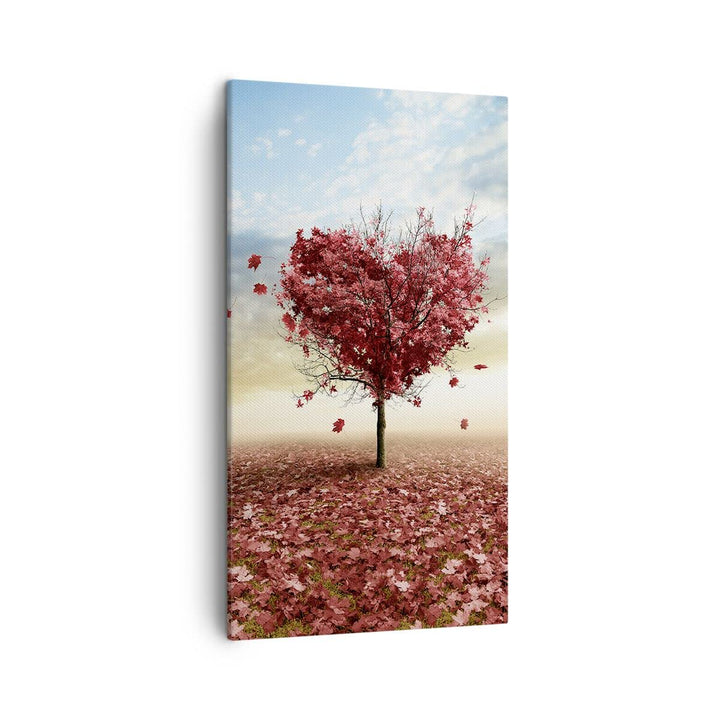 Bilder auf Leinwand Abstraktion Herbst Baum Blatt Leinwandbild mit Rahmen 45x80cm Wandbilder Dekorat