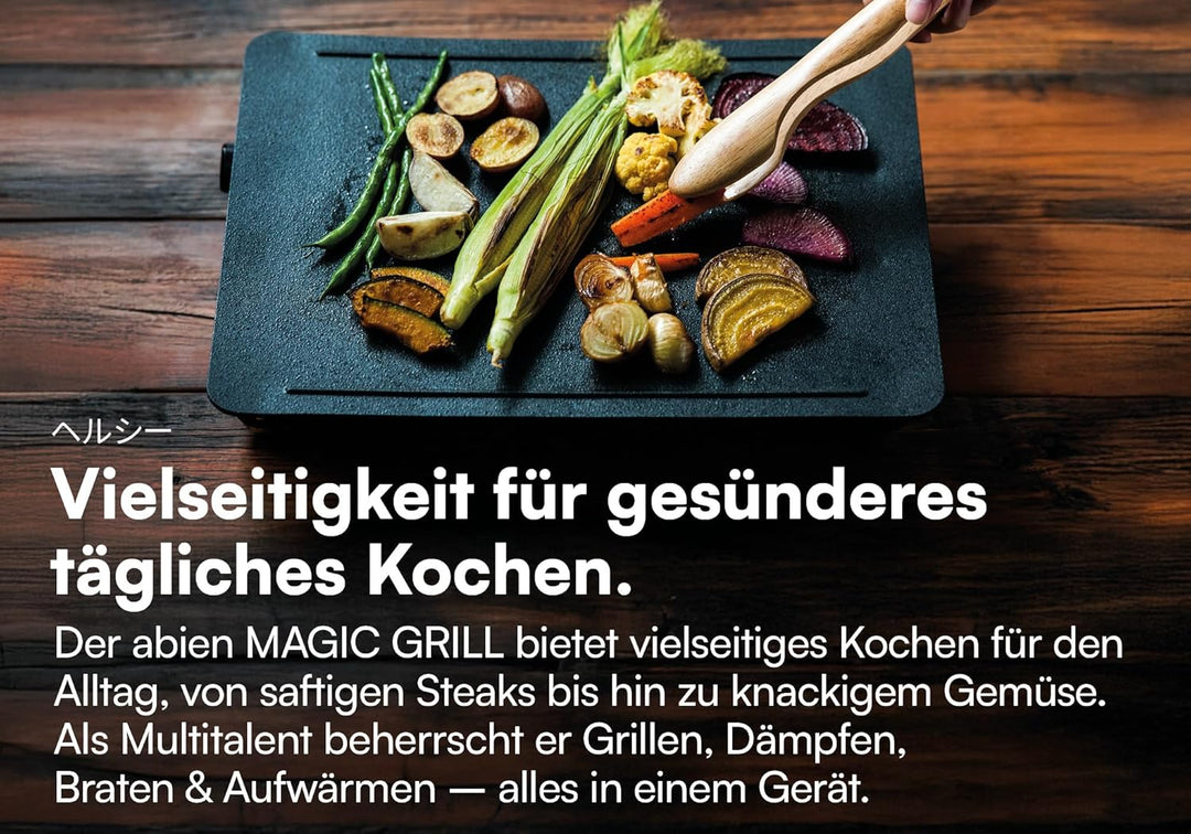 MAGIC GRILL - Teppanyaki Elektrogrill für drinnen und draussen - Japanisches Design für mehr Genuss