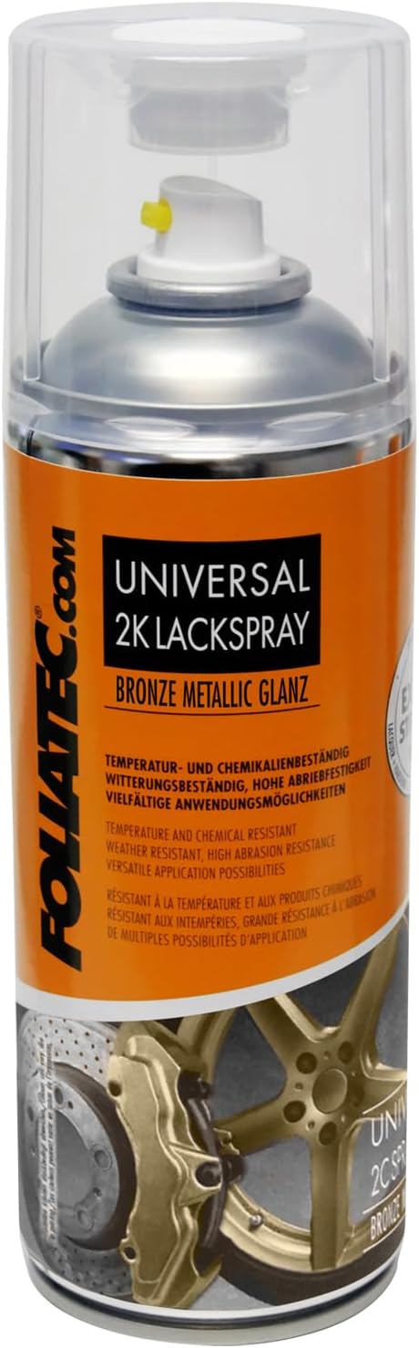 Foliatec Felgen 2K Lack Set Felgenlack Lackspray, bronze metallic glänzend, 3 x 400 ml, Bronze Metal