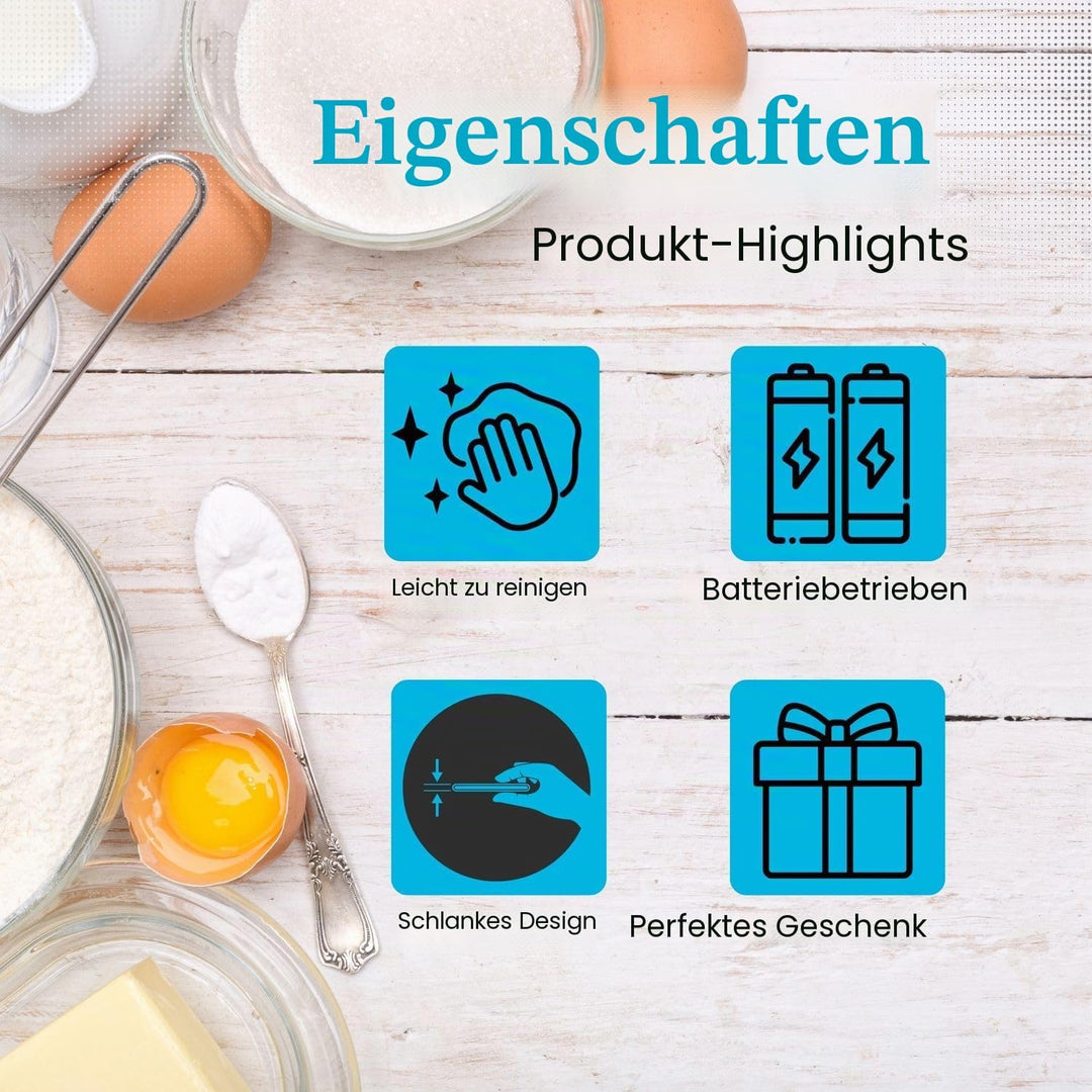 Intirilife Digitale Küchenwaage 5 kg -Silber- Wiederaufladbar per USB &amp; Batteriebetrieb- Elektronisc