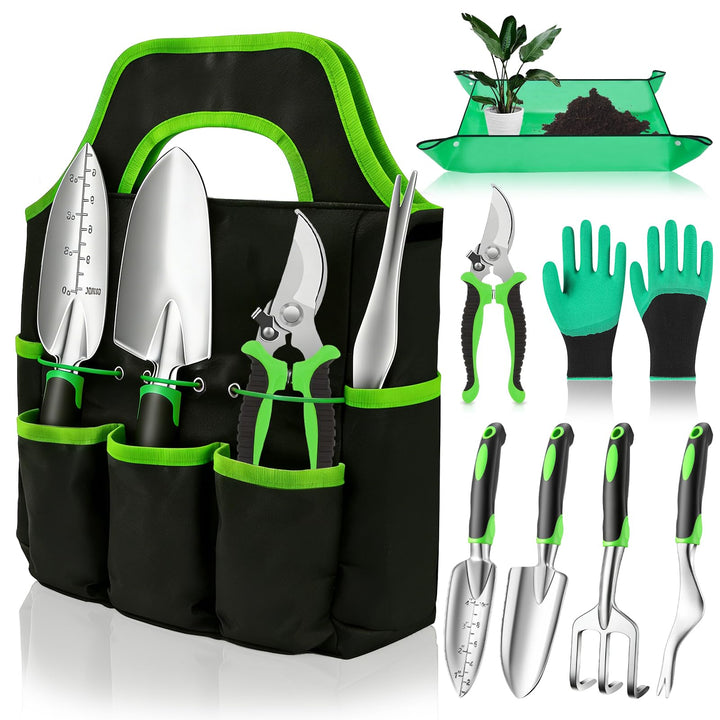 Gartenwerkzeug Set 8 Stück Gartengeräte Set Garten Werkzeug aus Edelstahl Gartenset Werkzeug mit Tas