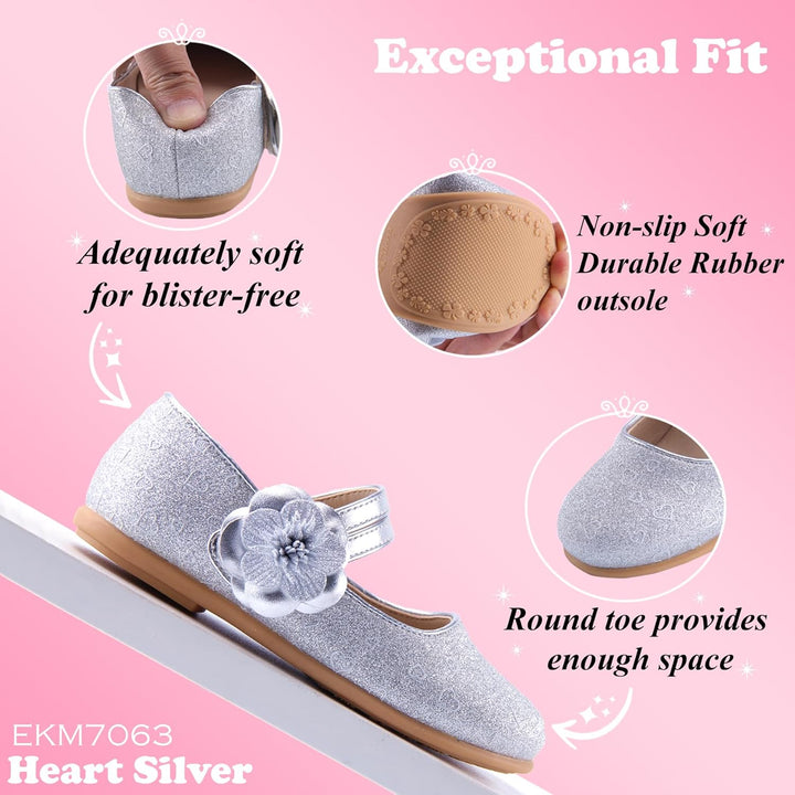 EIGHT KM EKM7063 Kleinkind Mädchen Kleid Schuhe Mary Jane Wohnungen Prinzessin Hochzeit Schuhe Balle