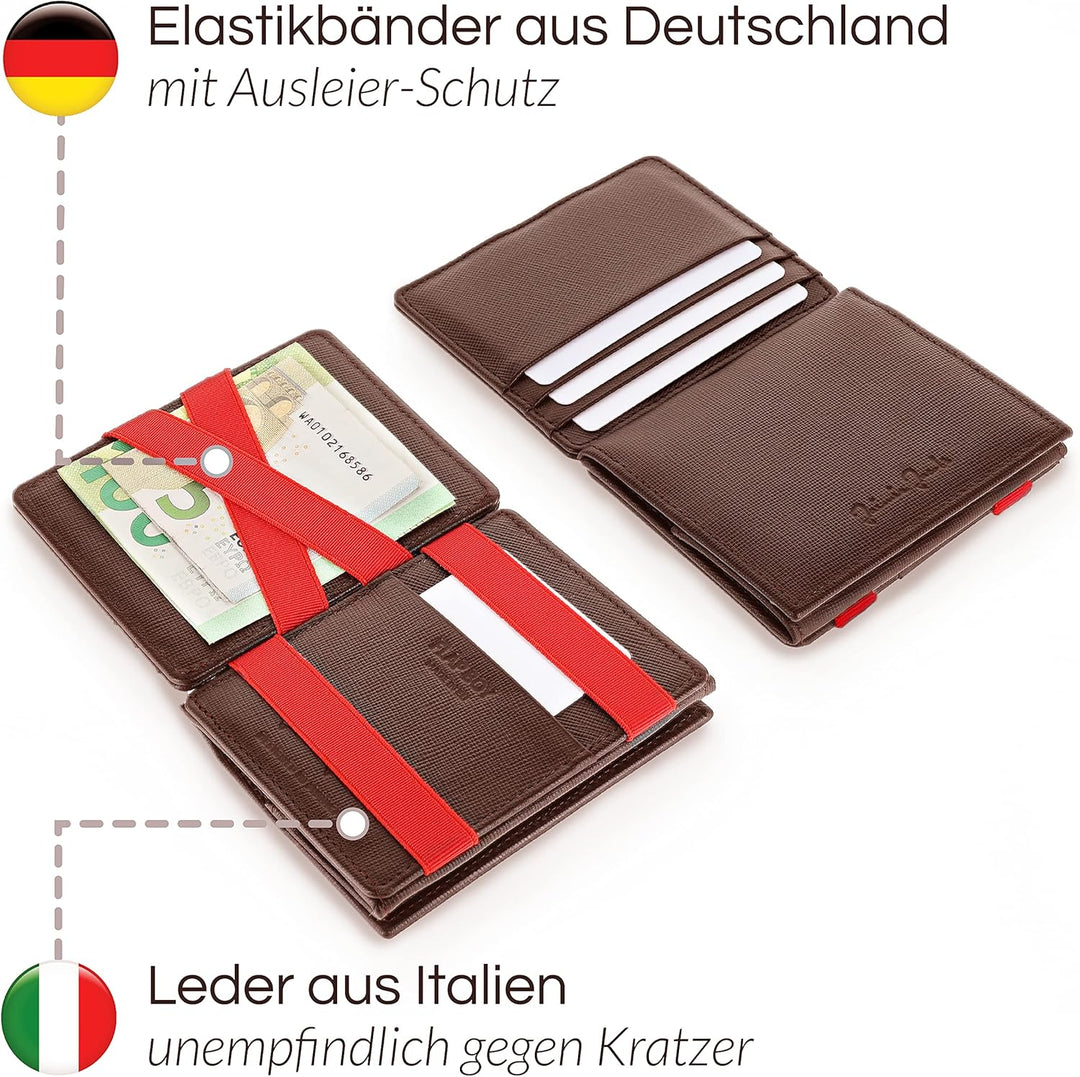Jaimie Jacobs Flap Boy mit Gravur - Das Original - Magischer Geldbeutel mit Münzfach RFID-Schutz Ges