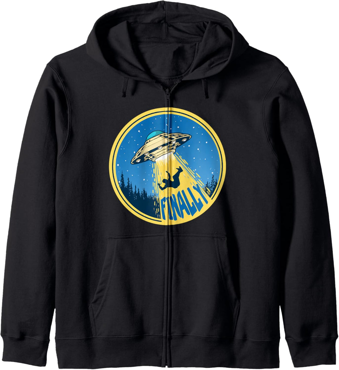Finally! Vintage Funny UFO Flying Saucer Abduction Retro 80s Kapuzenjacke