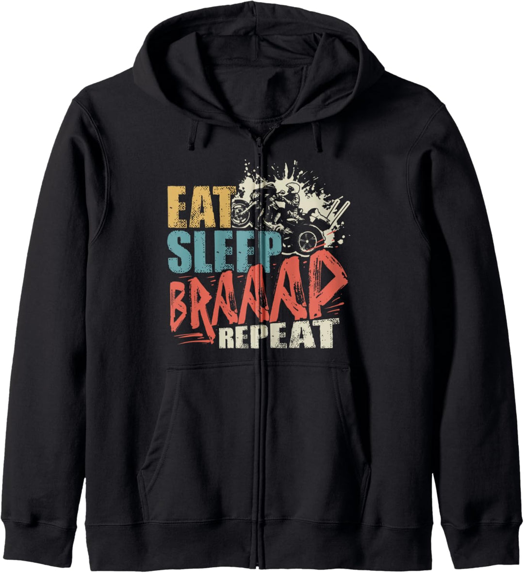 Eat Sleep Braap Repeat Trike Bike Motorrad Triker Kapuzenjacke