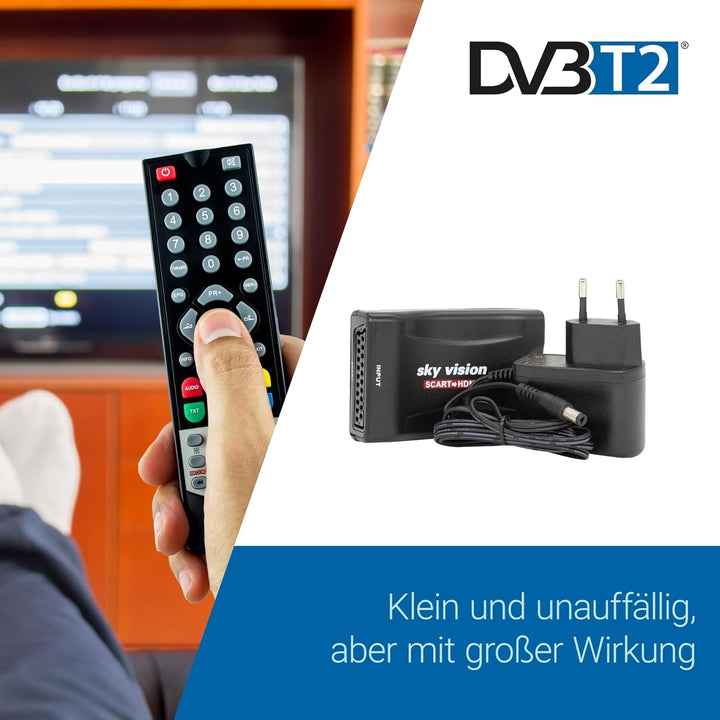 Sky Vision SCART auf HDMI Konverter, SCART Wandler, SCART zu HDMI Adapter, PAL und NTSC Unterstützun