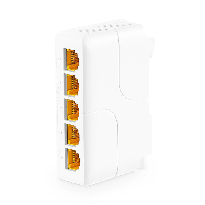MokerLink 5-Port Gigabit PoE Extender, IEEE 802.3 af/at/bt 90W Repeater, 10/100/1000Mbps, 1 Ein- 4 A