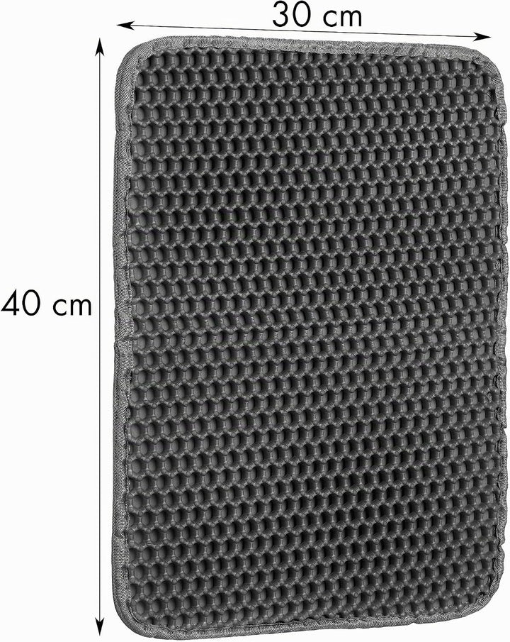 Katzenklo Matte Grau: Katzenmatte Katzenklo 30x40cm für Sauberkeit mit Katzenstreu - Katzentoilette