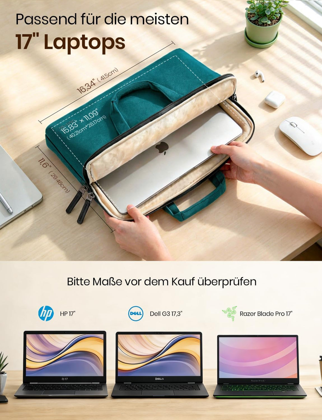 DOMISO Laptop-Hülle AA40 14 Zoll Teal, 14 Zoll Teal