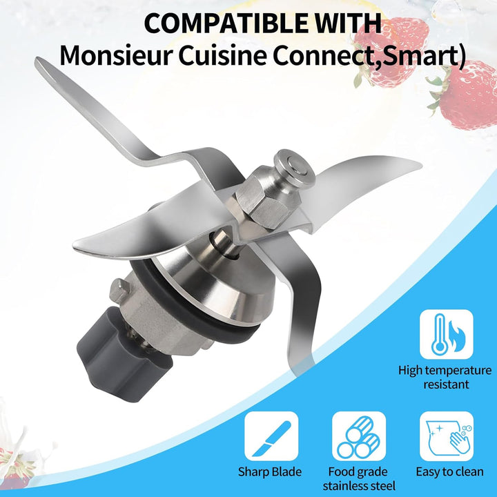 SWAWIS Ersatzmesser Mixmesser aus Edelstahl Kompatibel mit Silvercrest Monsieur Cuisine Connect und