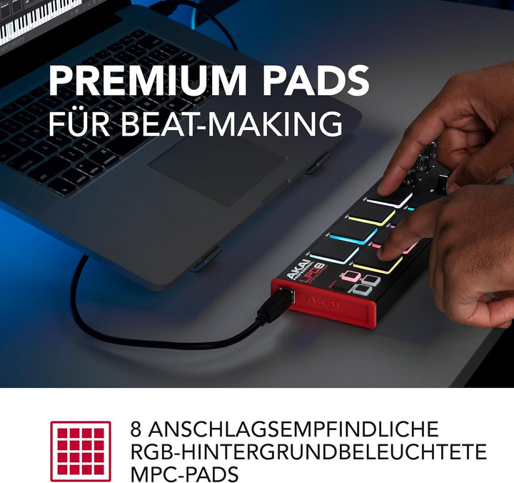 AKAI Professional LPD8 – USB MIDI Controller mit 8 responsiven MPC Drum Pads für Mac und PC, 8 zuwei