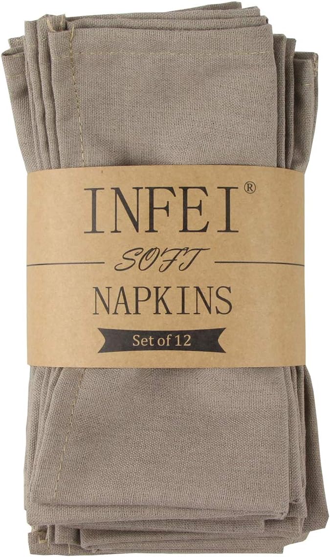 weich Polyester -Leinen gemischt Abendessen Cloth Servietten, 12 Stück (40 x 40 cm), für Veranstaltu