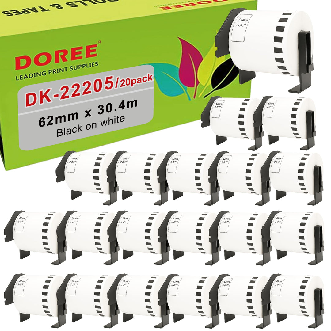 Doree DK-22205 DK22205 Etikettenrollen (Endlos) für Brother P-Touch QL-500 QL-500A QL-500BS QL-500BW
