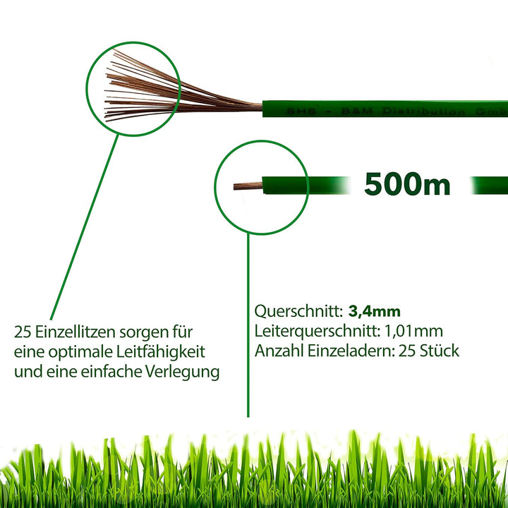 500m Begrenzungskabel für Mähroboter Rasenmäher Rasenroboter Zubehör SET Begrenzungsdraht für Suchka