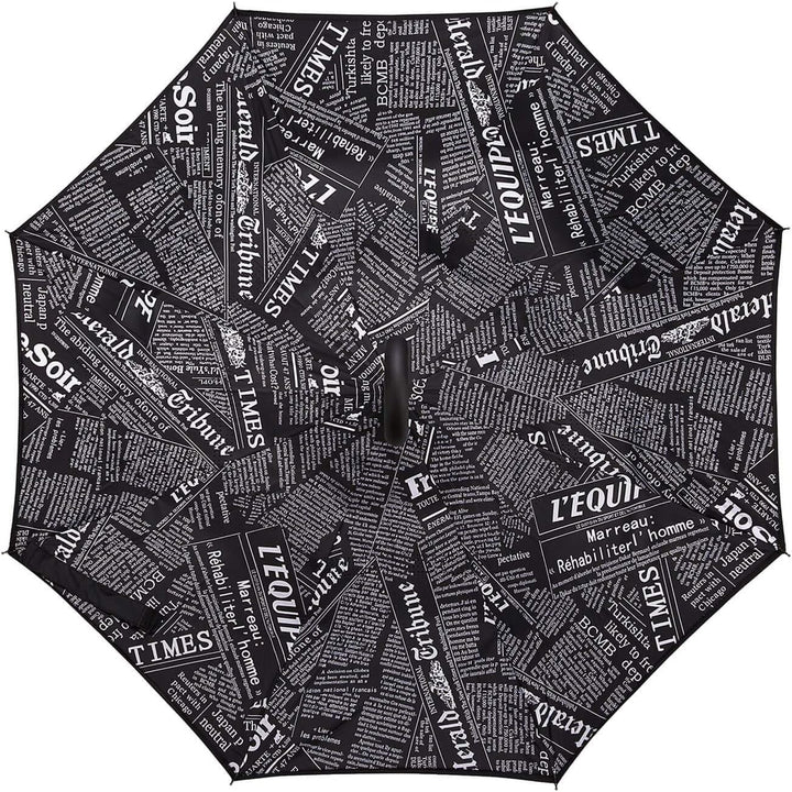Jooayou Umdrehbarer Regenschirm mit 2 Flächen, C-förmiger Griff, rückseitig faltbarer Regenschirm, A