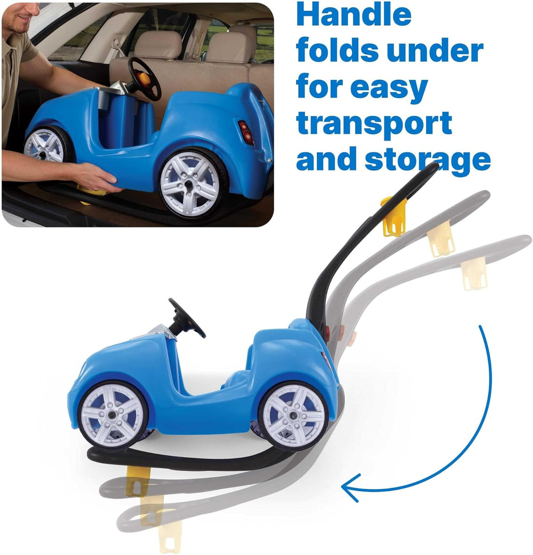 Step2 Whisper Ride Kinderauto/Rutscher in Blau | Spielzeug Auto mit Schiebestange | Kinderfahrzeug/R