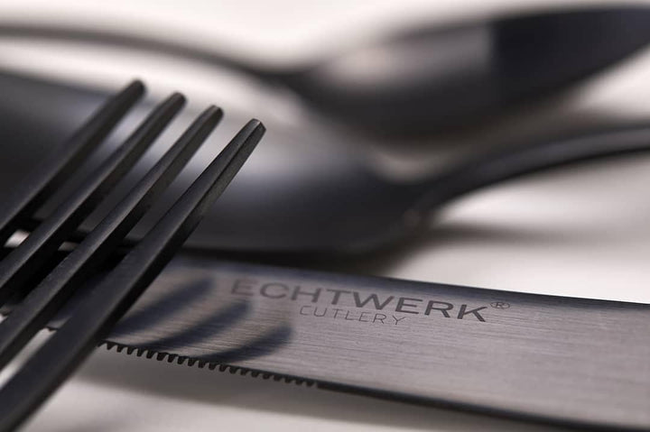 ECHTWERK Tafelbesteck Avelino, Black Edition, 42-teilig, Essbesteck für bis zu 6 Personen, Edelstahl