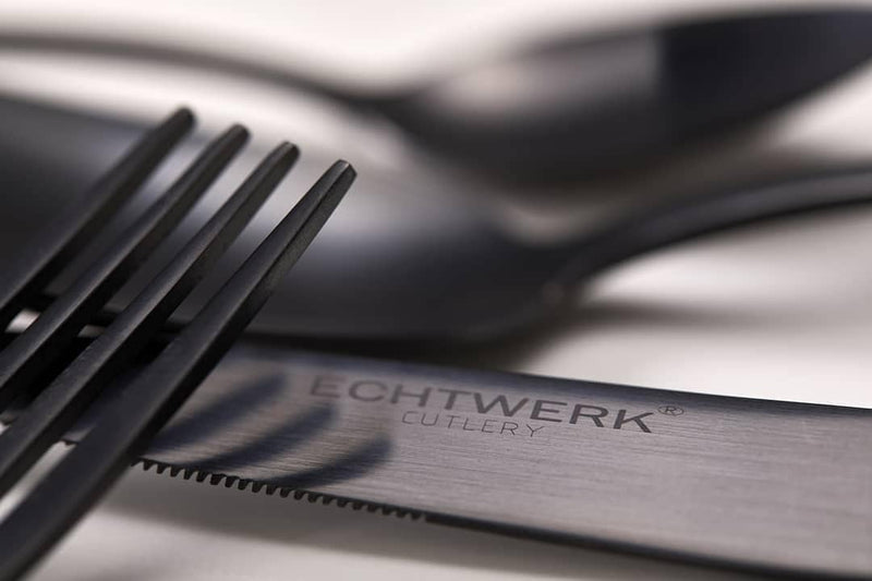 ECHTWERK Tafelbesteck Avelino, Black Edition, 30-teilig, Essbesteck für bis zu 6 Personen, Edelstahl