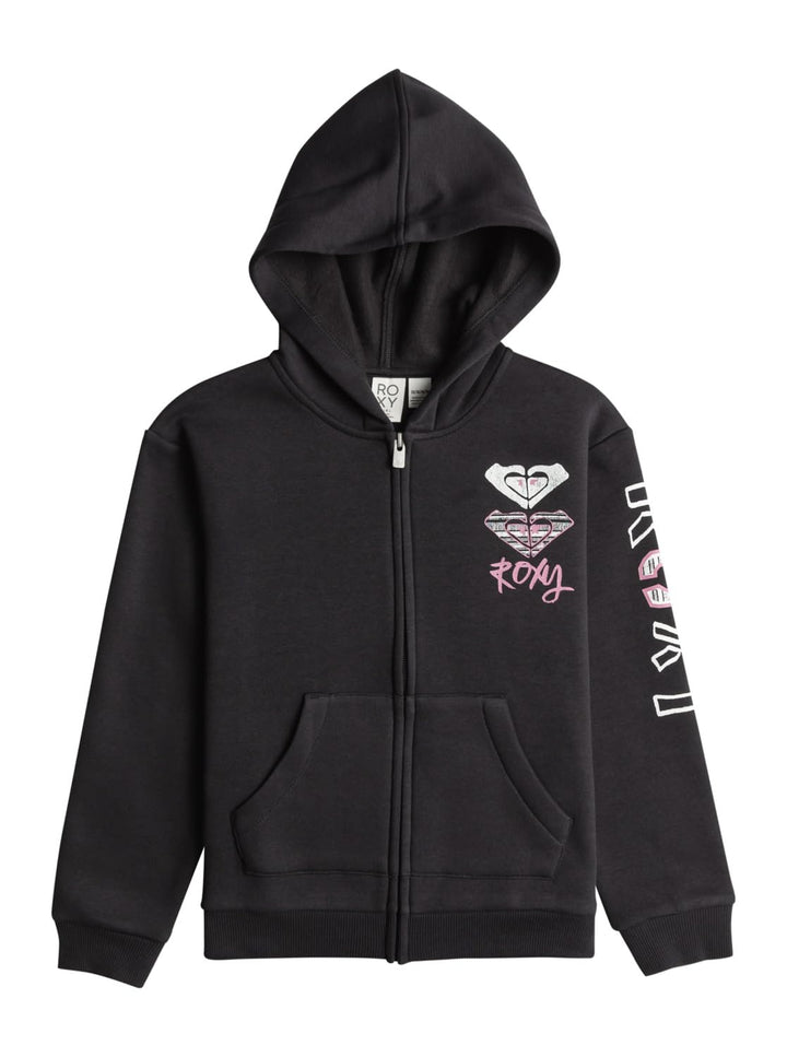 Roxy Mädchen Surf Feeling Zipped Brushed Sweatshirt 4 Jahre Phantom, 4 Jahre Phantom