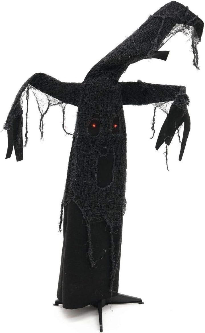 EUROPALMS Halloween Schwarzer Baum, animiert 110cm / Schwarzer Geisterbaum, der Sich zu Geräuschen b