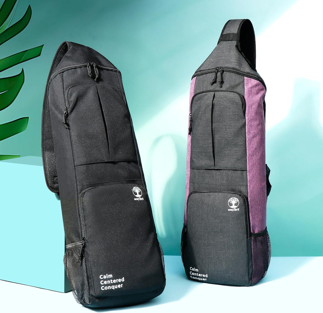 Yogamatten-Halterung, Yoga-Rucksack, passend für 1,27 cm Dicke Matte, grosse Taschen und Wasserflasc