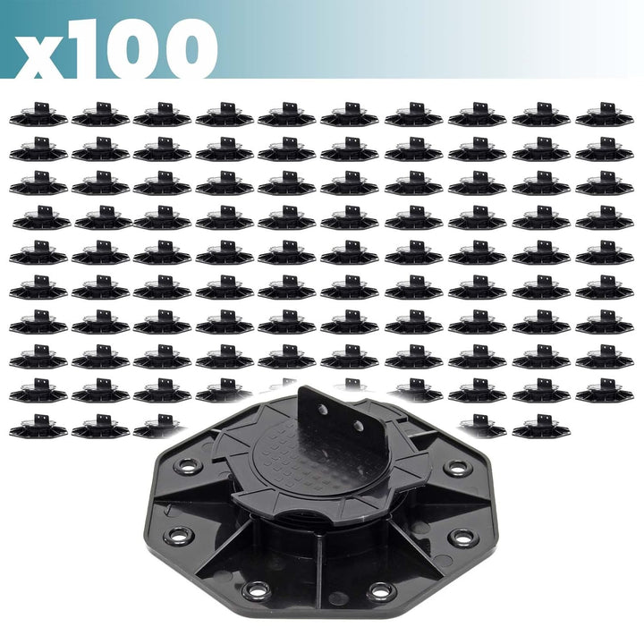 XPOtool Stelzlager Set 100tlg. 2700kg Traglast Höhenverstellbare Stellfüsse 18-25mm Terrassendielen