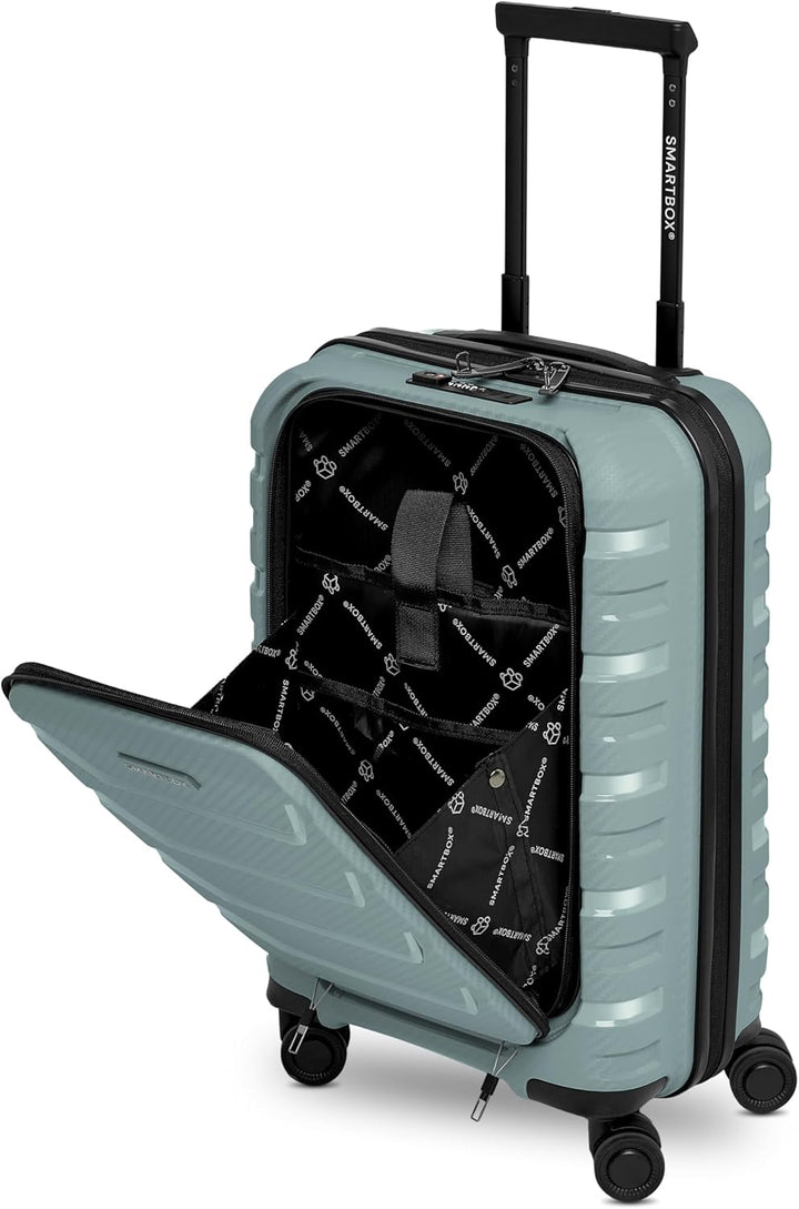 Smartbox Kabinenkoffer mit Laptopfach 36x22x55 cm, Handgepäck Koffer mit Frontöffnung, Leichter Hart