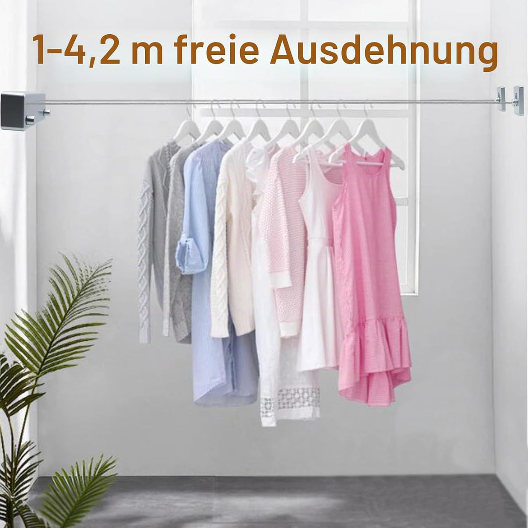 MUALROUS Doppelseil Einziehbare Wäscheleine Ausziehbare Waschleine Einstellbare wasserdichte Einzieh